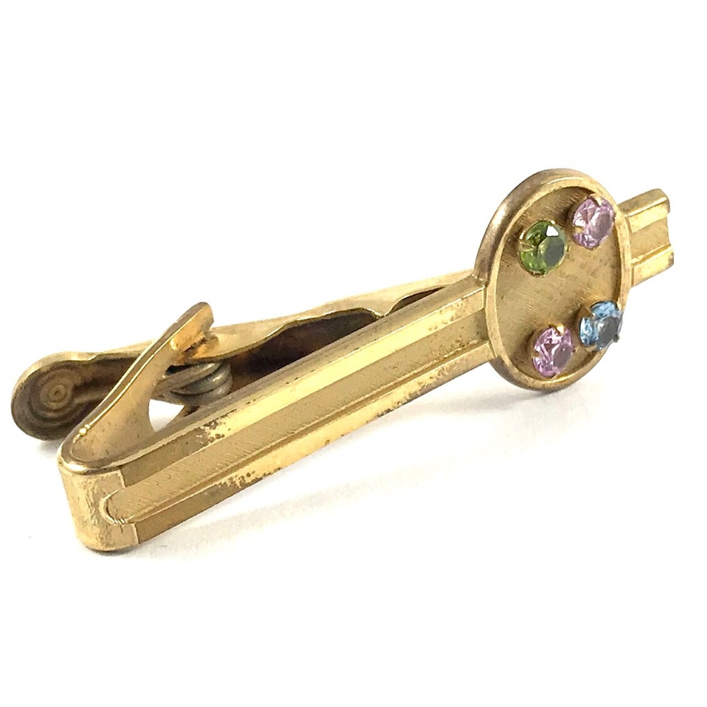12K GF Foster Topaz Vintage Gold Tie Clip